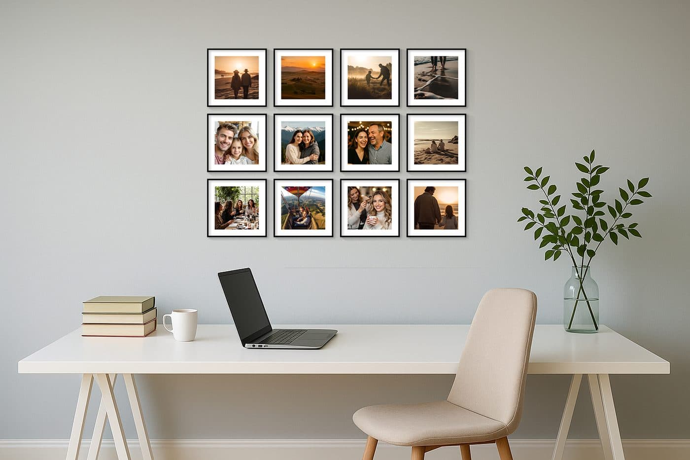 Stick-on wall photos without nails