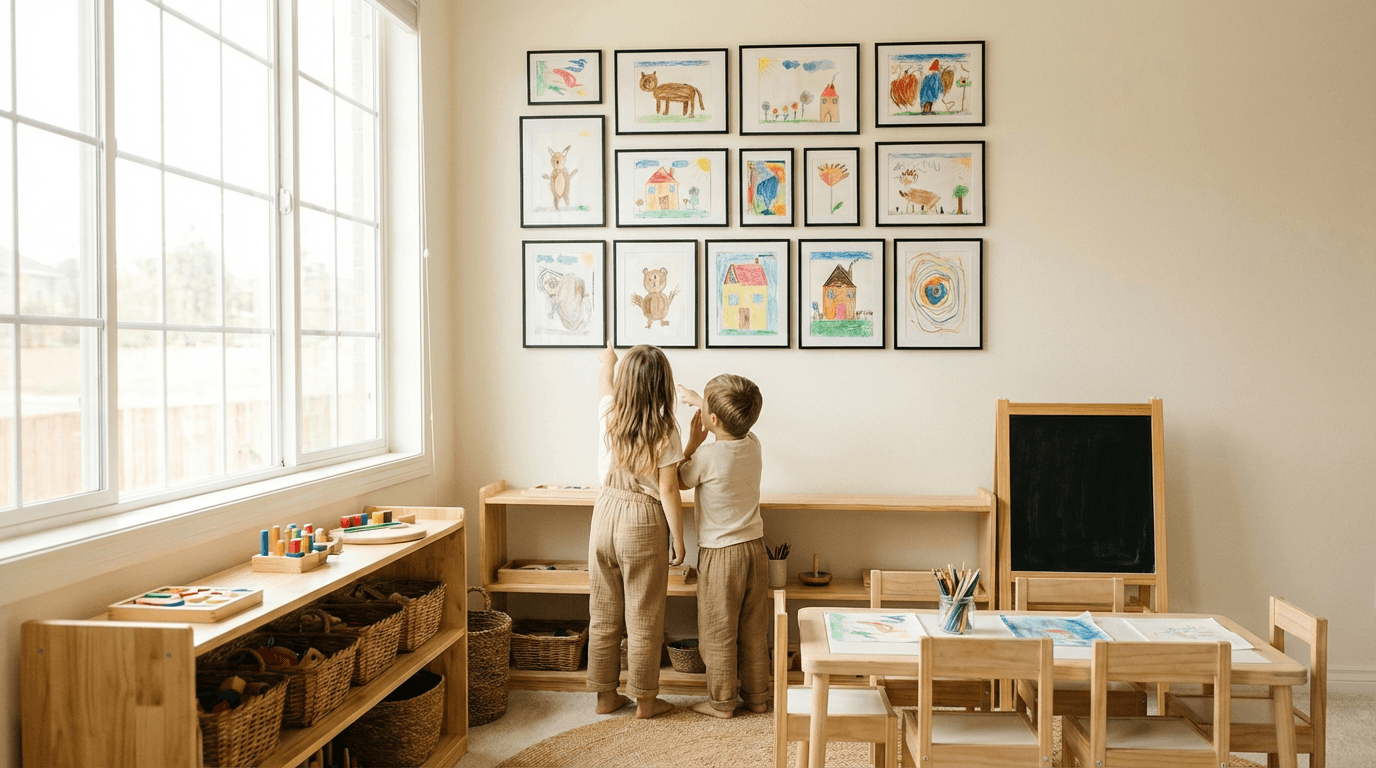 Soft gallery wall for a nursery